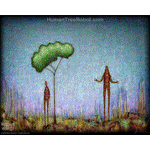 0001 Borderless Print - Drip Landscape - Human Tree Robot 1
