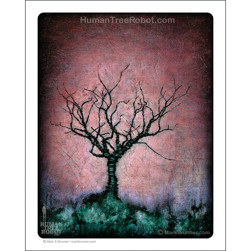 0055 Matte Paper Print 8x10" - Drip Landscape Dormant Tree Red