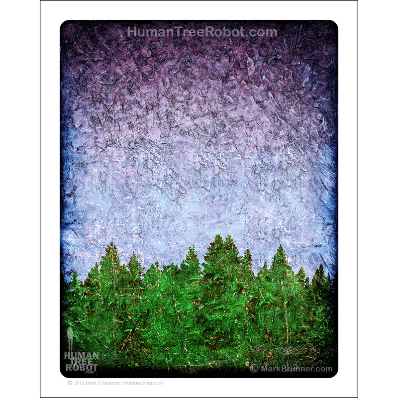 0071 Matte Paper Print 8x10" - Tree Line 01 - Purple Green