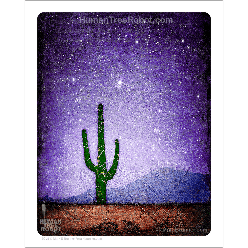 0076 Matte Paper Print 8x10" - Horizon - Desert Cactus 02 - Purple