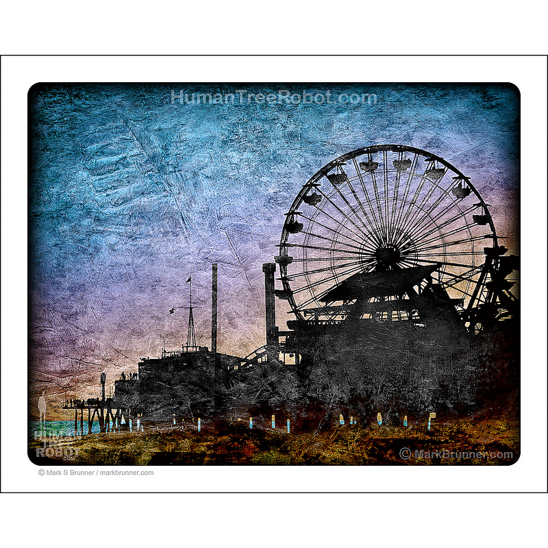5017 - Matte Paper Print 8x10" - Architecture - Santa Monica Pier, Blue