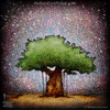 0059 Wood Panel Square - Horizon Bodhi Tree Stars