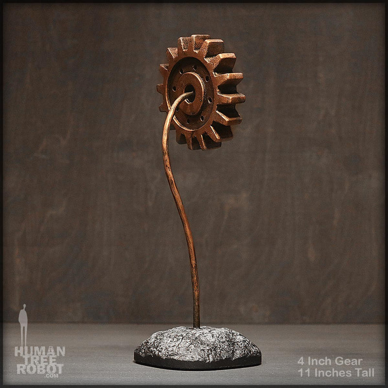 Sculpture: Gear Flower: 4 inch, Copper
