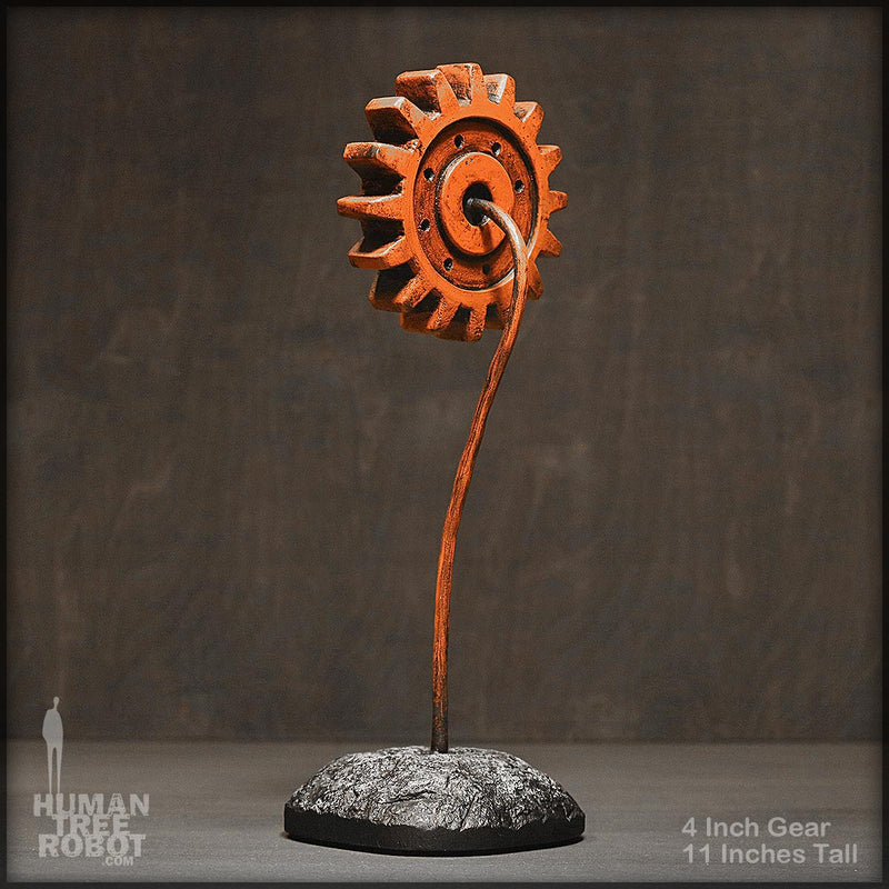 Sculpture: Gear Flower: 4 inch, Orange