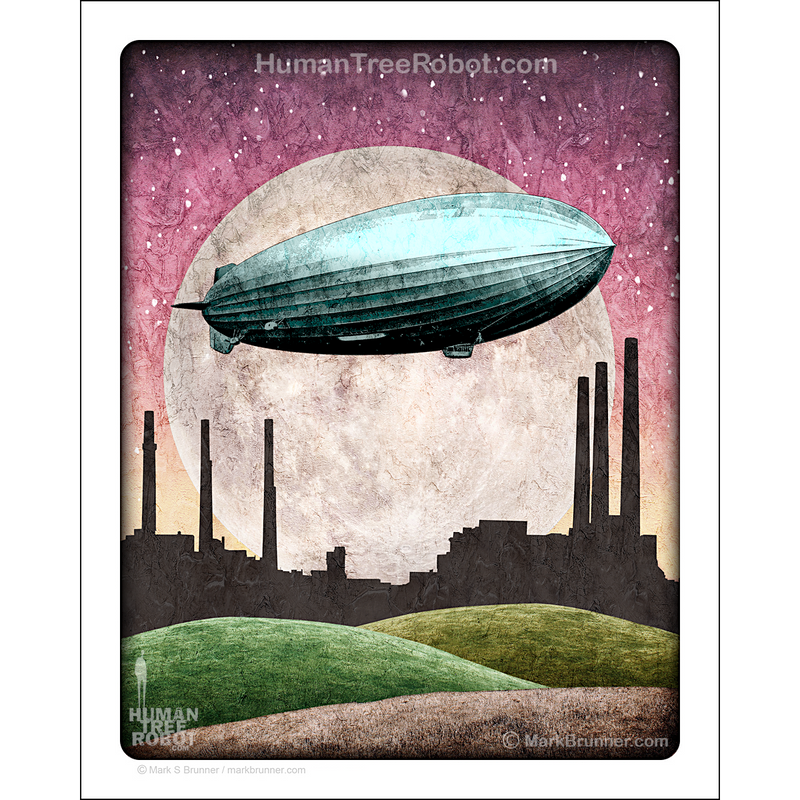 NP-06 Matte Paper Print 8x10" - Airship Moon