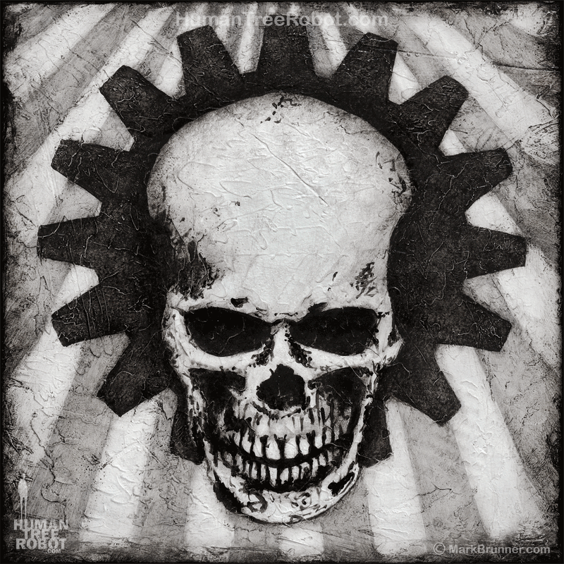 NWPS-13 Wood Panel Square - Skull Crown