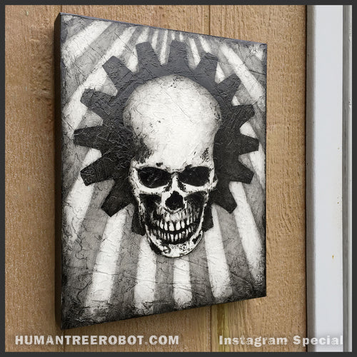 IG-0065 - Original Painting - 11x14 Inch Skull "Crown" - FREE SHIPPING