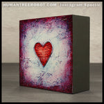 IG-0025 - Instagram Special - 4x4 Original Oil Painting - Heart Series - Red / Blue