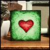 IG-0027 - Instagram Special - 4x4 Original Oil Painting - Heart Series - Red / Green