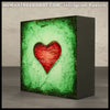 IG-0027 - Instagram Special - 4x4 Original Oil Painting - Heart Series - Red / Green