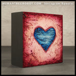 IG-0031 - Instagram Special - 4x4 Original Oil Painting - Heart Series - Blue / Red