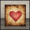 IG-0032 - Instagram Special - 4x4 Original Oil Painting - Heart Series - Red / Brown