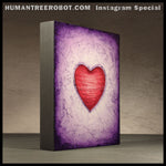 IG-0036 - Instagram Special - 8x10 Original Oil Painting - Heart Series - Red / Purple