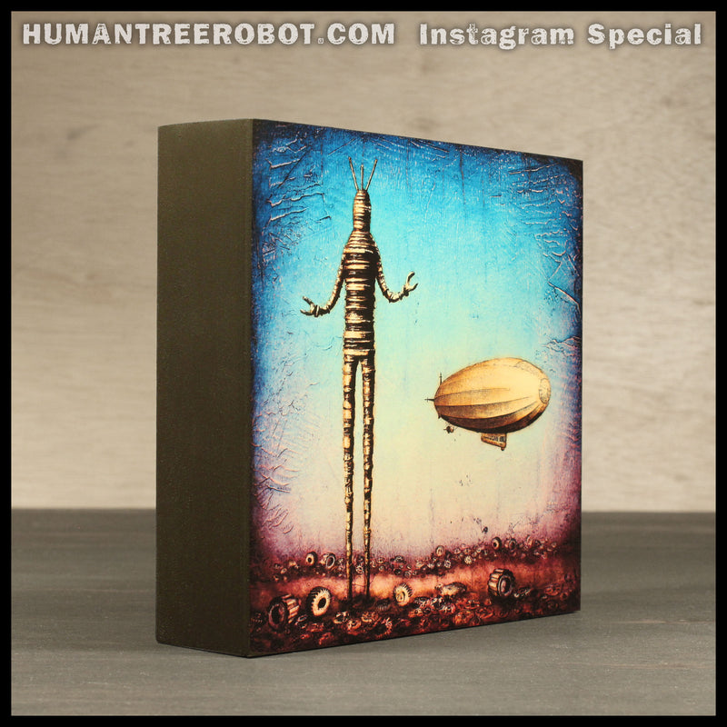 IG-0015 - Instagram Special - 6x6 Wood Panel Print - RobotC and Airship