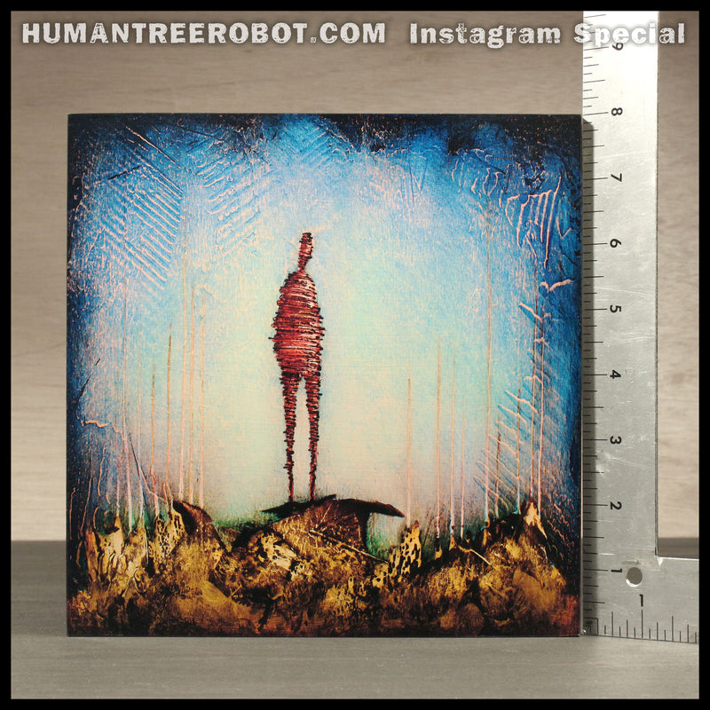 IG-0016 - Instagram Special - 8x8 Wood Panel Print - Human in Drip Landscape