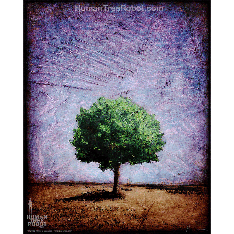 0015 Borderless Print - Hillside Tree Solo