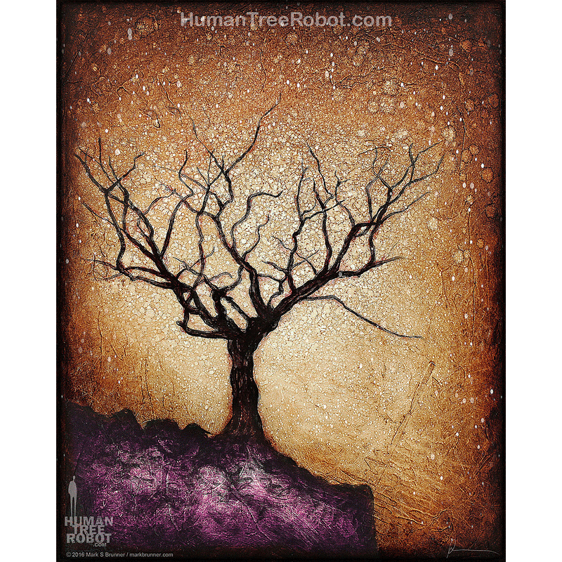 0053 Borderless Print - Solo Dormant Tree 3 Yellow