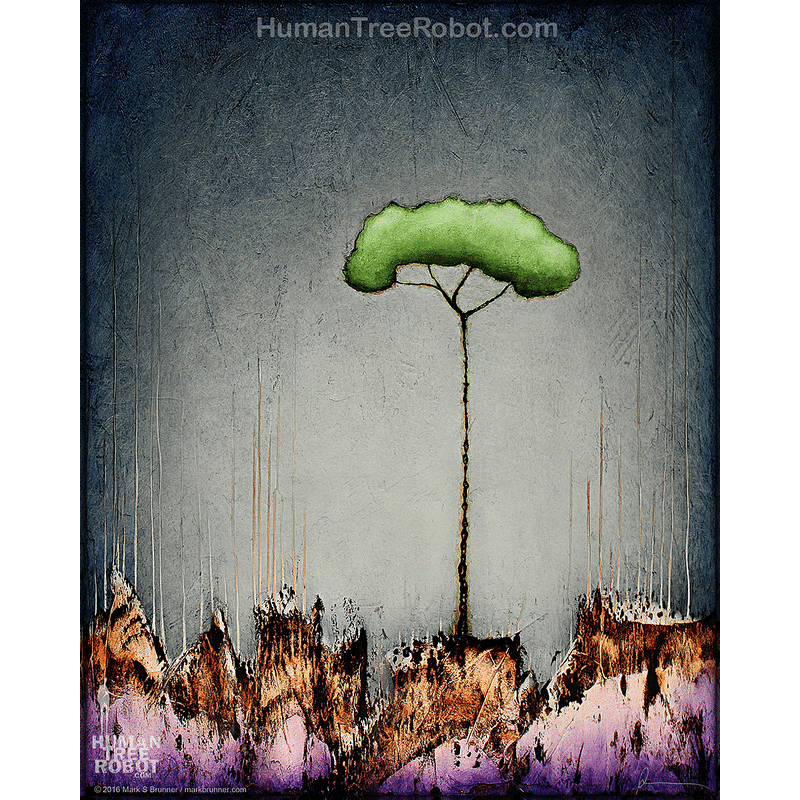 0064 Borderless Print - Drip Landscape Peace Tree 7