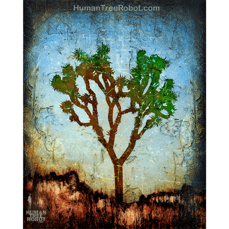 0078 Borderless Print - Drip Landscape - Desert Joshua Tree 02