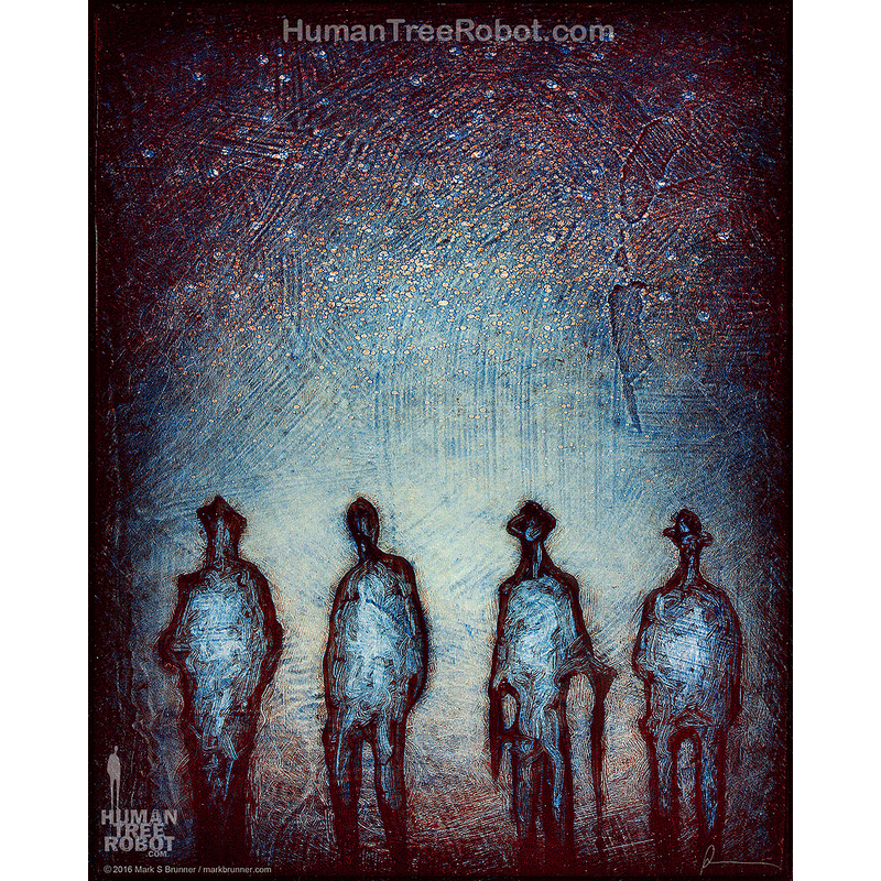 3013 Borderless Print - Shadow Quartet 2, Blue