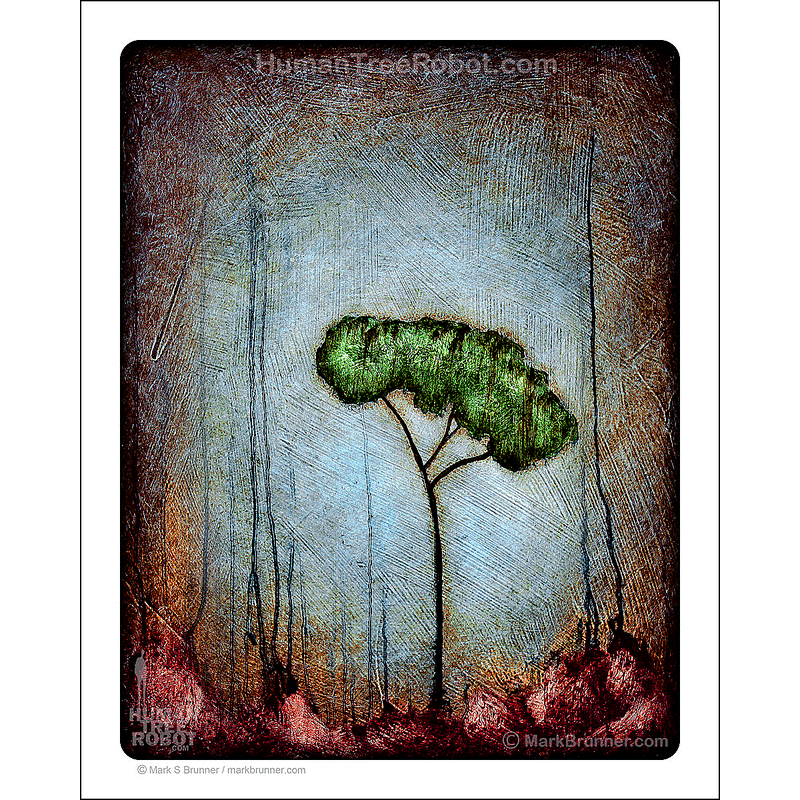0004 Matte Paper Print 8x10" - Drip Landscape - Peace Tree 1
