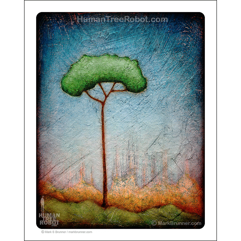 0007 Matte Paper Print 8x10" - Drip Landscape - Peace Tree 4