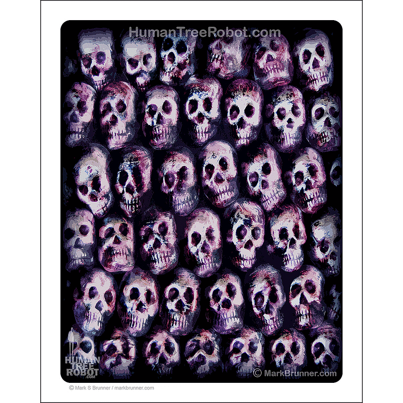8002 - Matte Paper Print 8x10" - Skulls - Stacked, Red