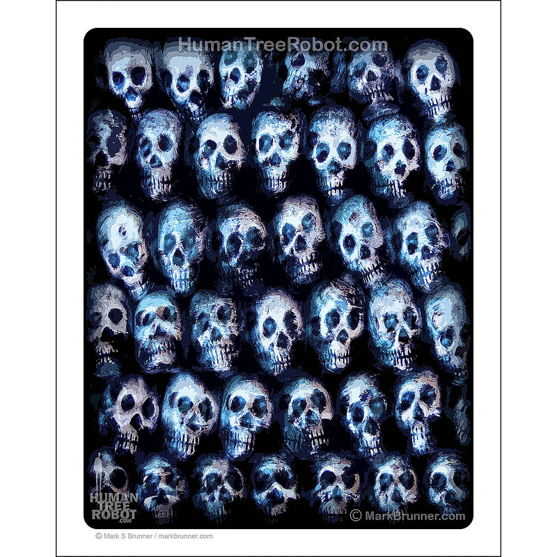 8003 - Matte Paper Print 8x10" - Skulls - Stacked, Blue