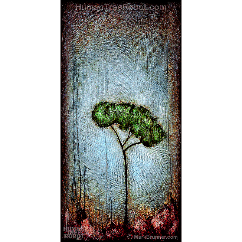 0004 Wood Panel Rectangle - Drip Landscape - Peace Tree 1