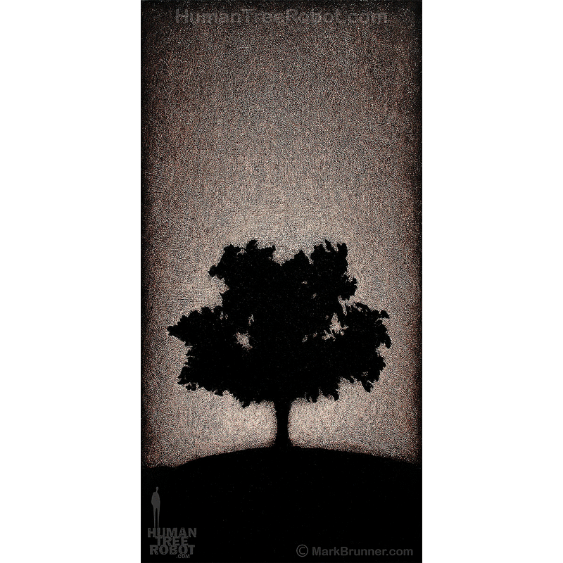 0043 Wood Panel Rectangle - Night Tree 1