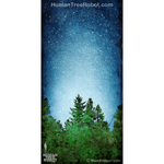 0074 Wood Panel Rectangle - Tree Line 04 - Blue Green