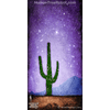 0076 Wood Panel Rectangle - Horizon - Desert Cactus 02 - Purple