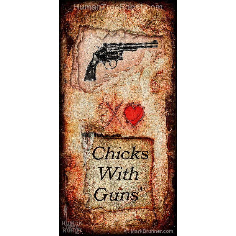 4002 Wood Panel Rectangle - Hearts And Headlines - Chicks With Guns
