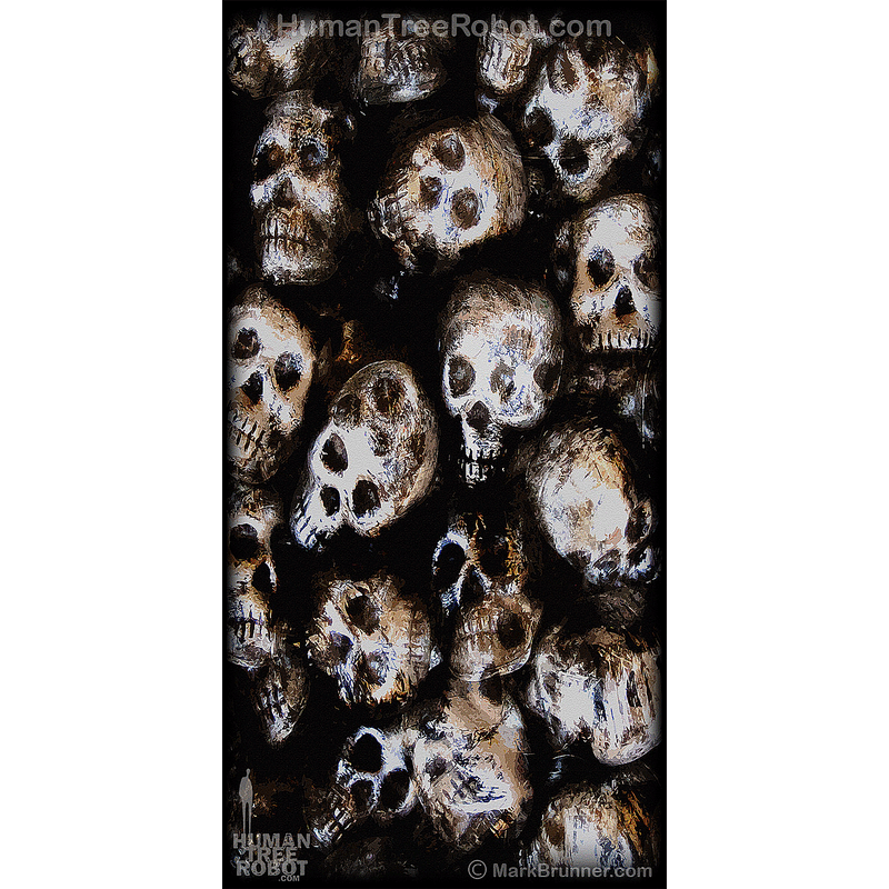 8000 Wood Panel Rectangle - Skulls, Pile 1