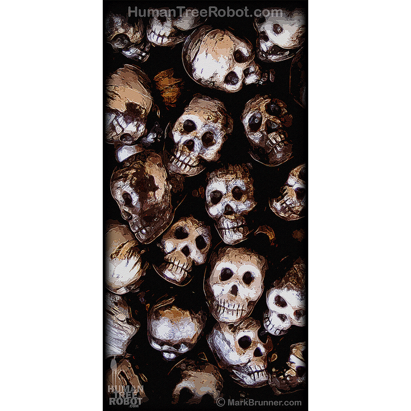 8001 Wood Panel Rectangle - Skulls, Pile 2