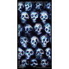 8003 Wood Panel Rectangle - Skulls, Stacked 2, Blue