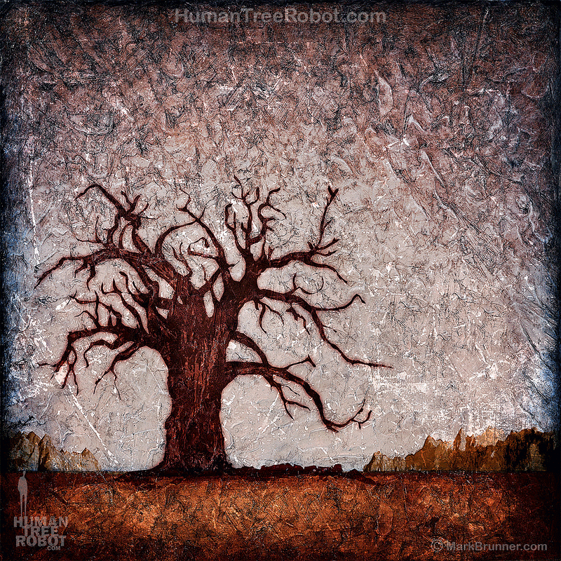 0019 Wood Panel Square - Baobab Desert