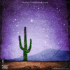 0076 Wood Panel Square - Horizon - Desert Cactus - Purple