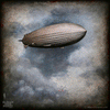 2001 Wood Panel Square - Airship Clouds 2