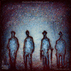 3013 Wood Panel Square - Quartet Human, Blue