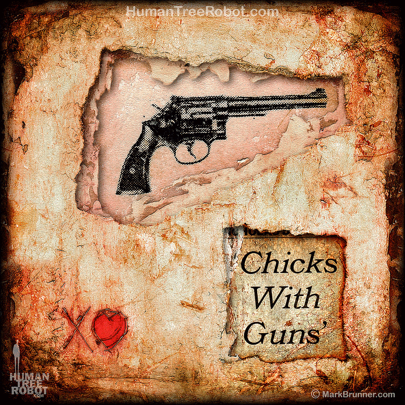 4002 Wood Panel Square - Hearts & Headlines - Chicks With Guns
