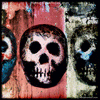 8006 Wood Panel Square - Skulls - Red Trio