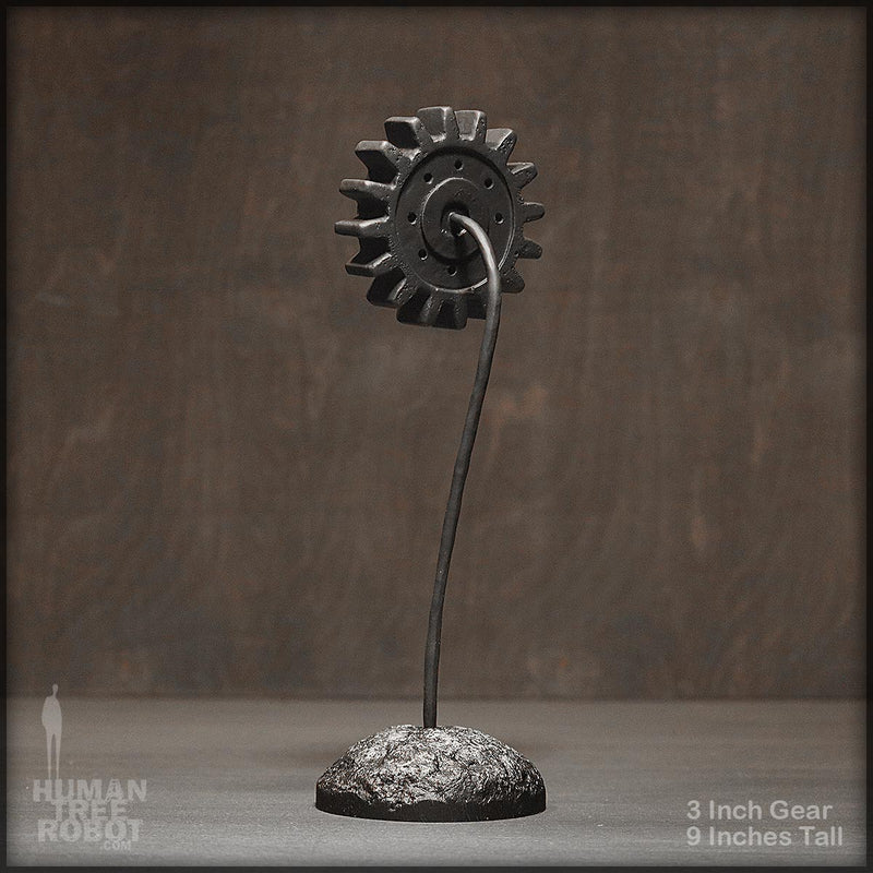 Sculpture: Gear Flower: 3 inch, Black