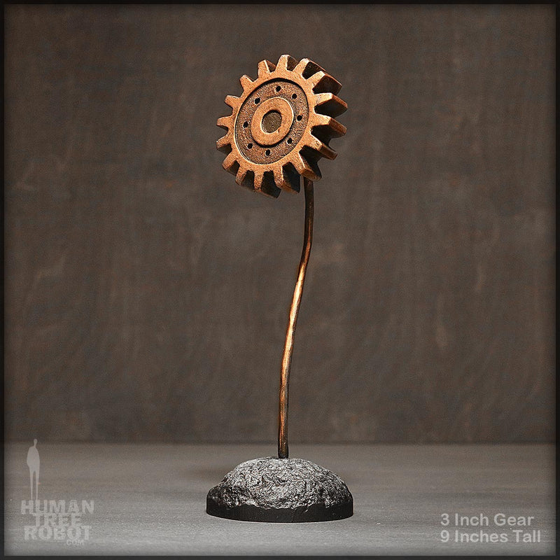 Sculpture: Gear Flower: 3 inch, Copper