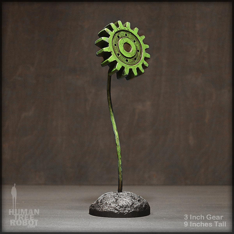 Sculpture: Gear Flower: 3 inch, Green