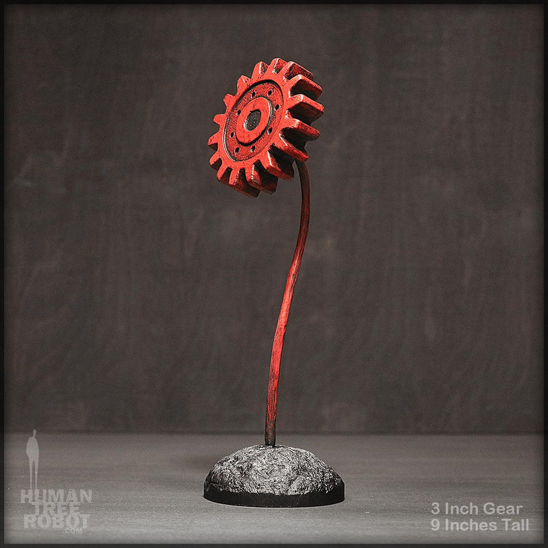 Sculpture: Gear Flower: 3 inch, Red