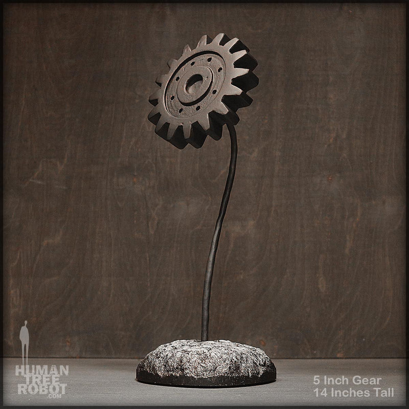 Sculpture: Gear Flower: 5 inch, Black – HumanTreeRobot