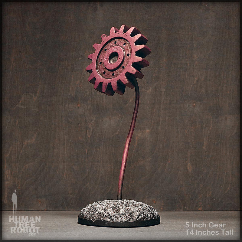 Sculpture: Gear Flower: 5 inch, Magenta