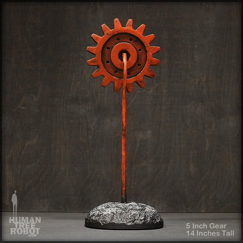 Sculpture: Gear Flower: 5 inch, Orange