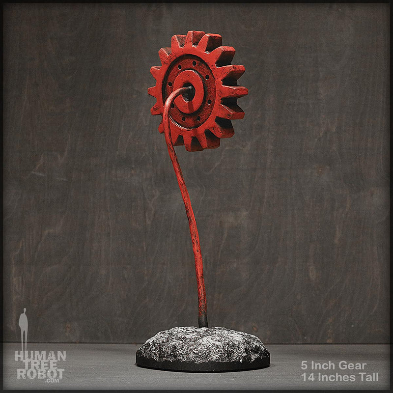 Sculpture: Gear Flower: 5 inch, Red